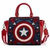 Loungefly LF Marvel Captain America 80th Anniversary Floral Shield Crossbody