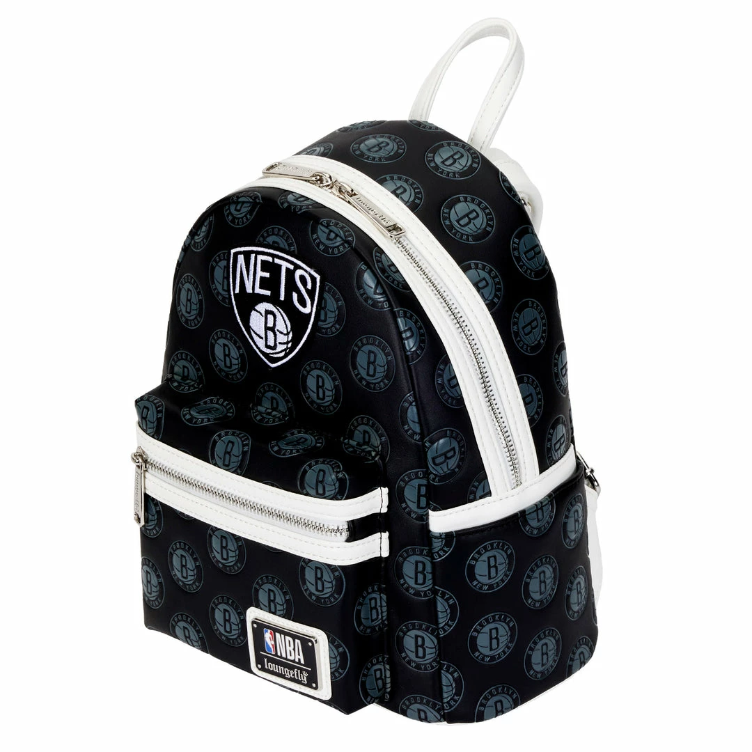 Loungefly (PRE- ORDER) LF NBA BROOKLYN NETS DEBOSSED LOGO MINI BACKPACK
