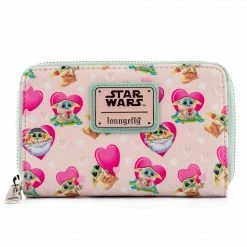 Loungefly LF Star Wars Mandalorian Grogu Valentines Ziparound Wallet