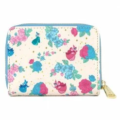 Loungefly Disney Sleeping Beauty Floral Fairy Godmothers Zip Around Wallet