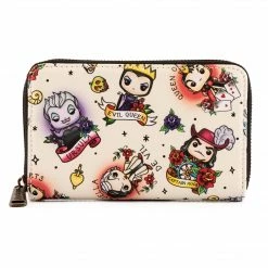 Loungefly LF Disney Villains Tattoo AOP Ziparound Wallet