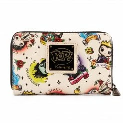 Loungefly LF Disney Villains Tattoo AOP Ziparound Wallet