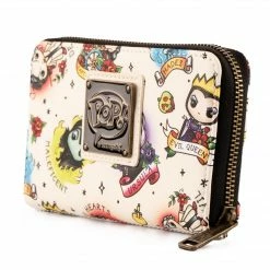 Loungefly LF Disney Villains Tattoo AOP Ziparound Wallet