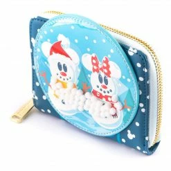 Loungefly LF Disney Snowman Mickey Minnie Snow Globe Ziparound Wallet