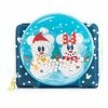 Loungefly LF Disney Snowman Mickey Minnie Snow Globe Ziparound Wallet