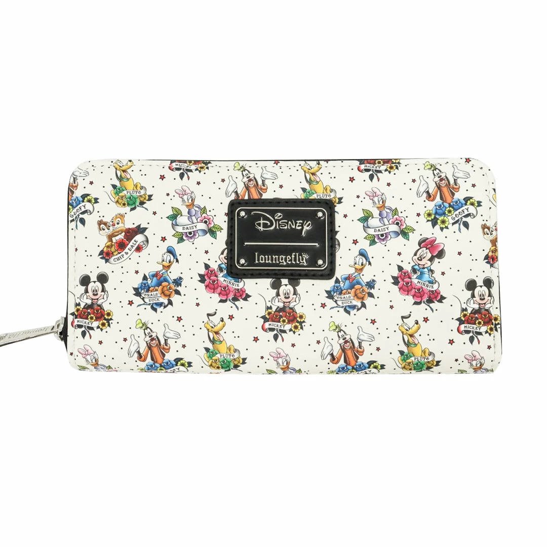 (PRE-ORDER) COLLECTION LOUNGE EXCLUSIVE LOUNGEFLY MICKEY AND FRIENDS TATTOO WALLET
